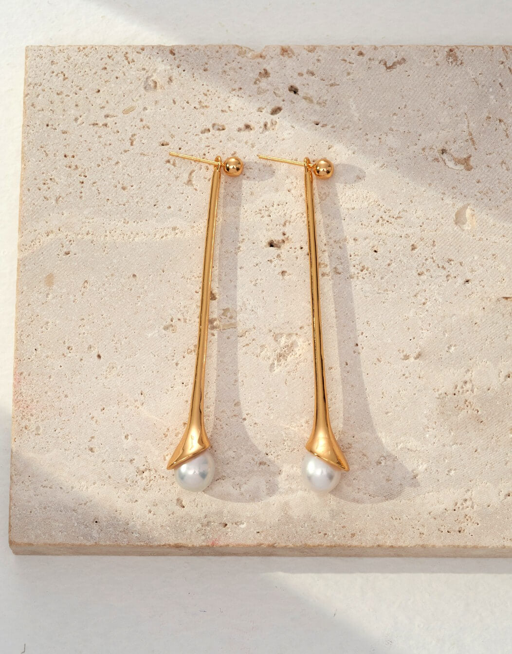 Lilyvot Jewelry Bess Elegant Long Pearl Drop Earrings_0