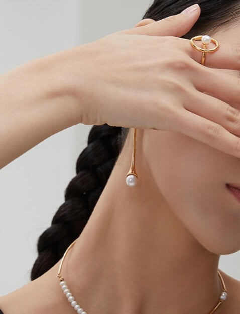 Lilyvot Jewelry Bess Elegant Long Pearl Drop Earrings_3