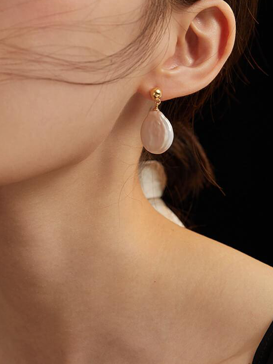 Lilyvot Jewelry Camila Baroque Pearl Chunky Irregular Drop Earrings_3