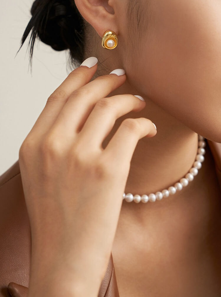 Lilyvot Jewelry Jenna Freshwater Pearl Stud Earrings_4