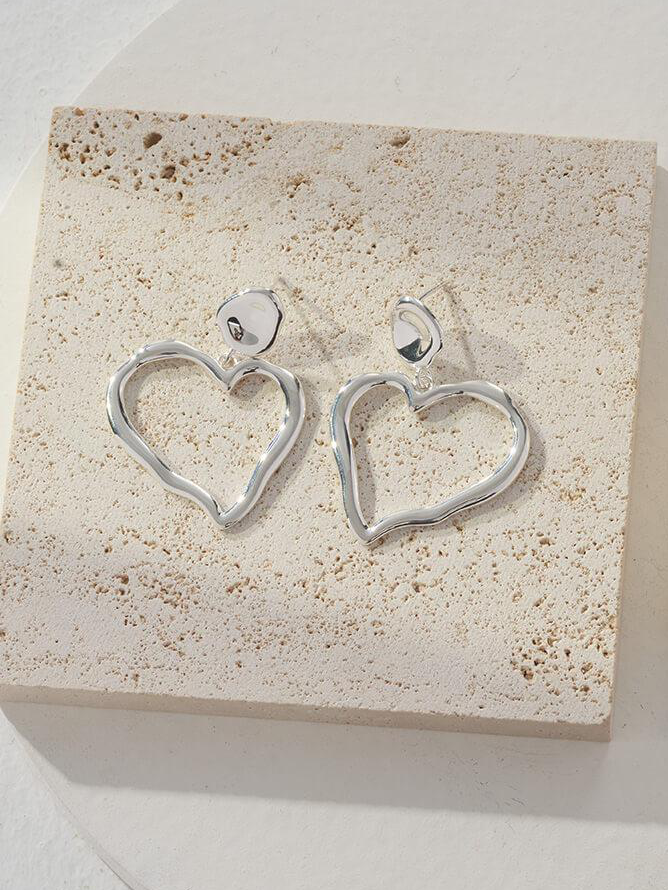 Lilyvot Jewelry Julia Heart Shaped Pendant Drop Earrings_0