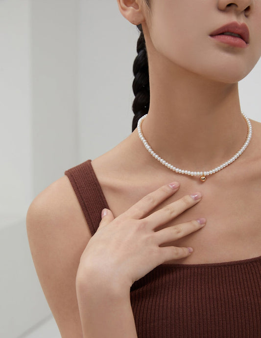 Lilyvot Jewelry Maria Dainty Pearl Beaded Necklace_1