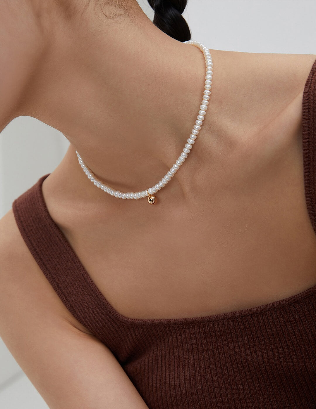 Lilyvot Jewelry Maria Dainty Pearl Beaded Necklace_2