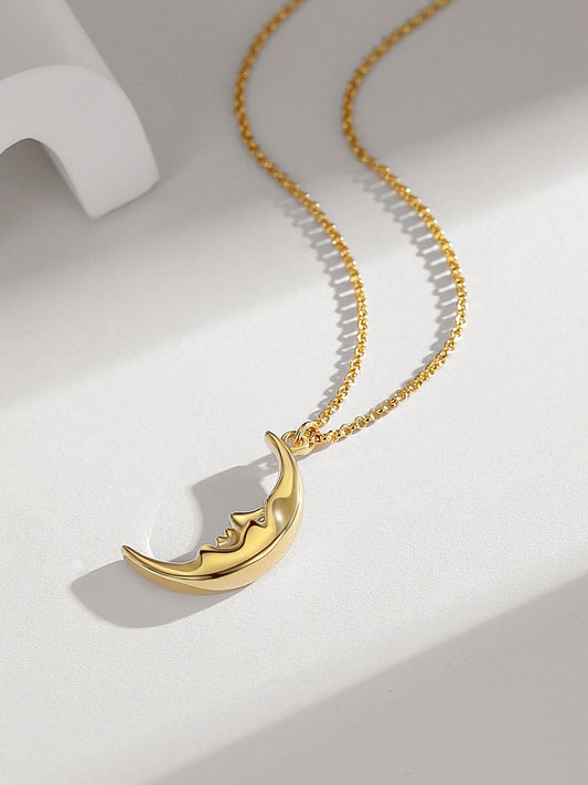 Lilyvot Jewelry Neoma Delicate Crescent Moon Pendant Necklace_0