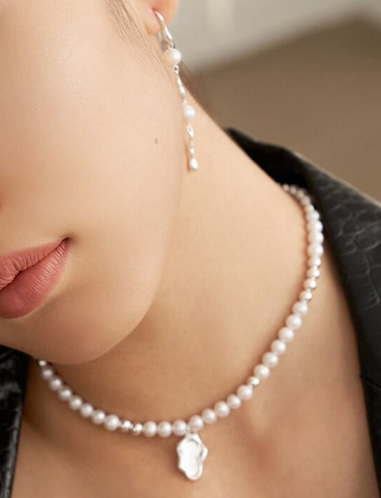 Lilyvot Jewelry Olivia Asymmetric Long Pearl Drop Earrings_3