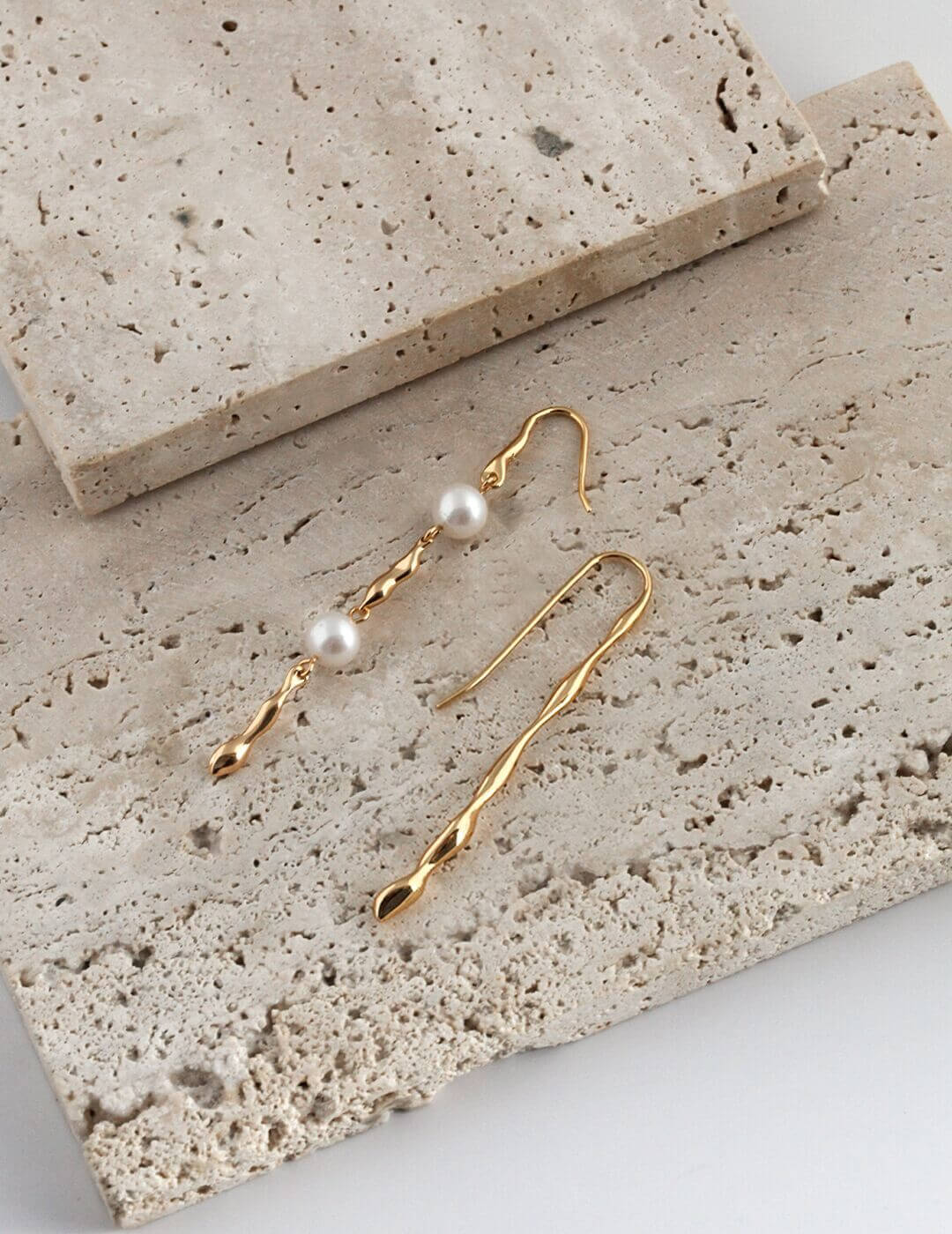 Lilyvot Jewelry Olivia Asymmetric Long Pearl Drop Earrings_4
