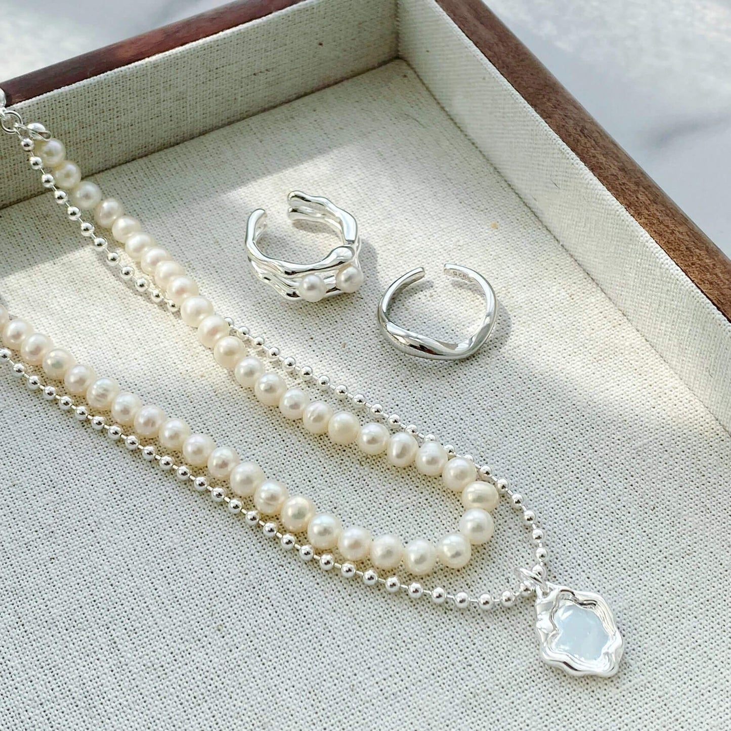 Lilyvot Jewelry Olivia Double Layered Delicate Pendant Necklace_4