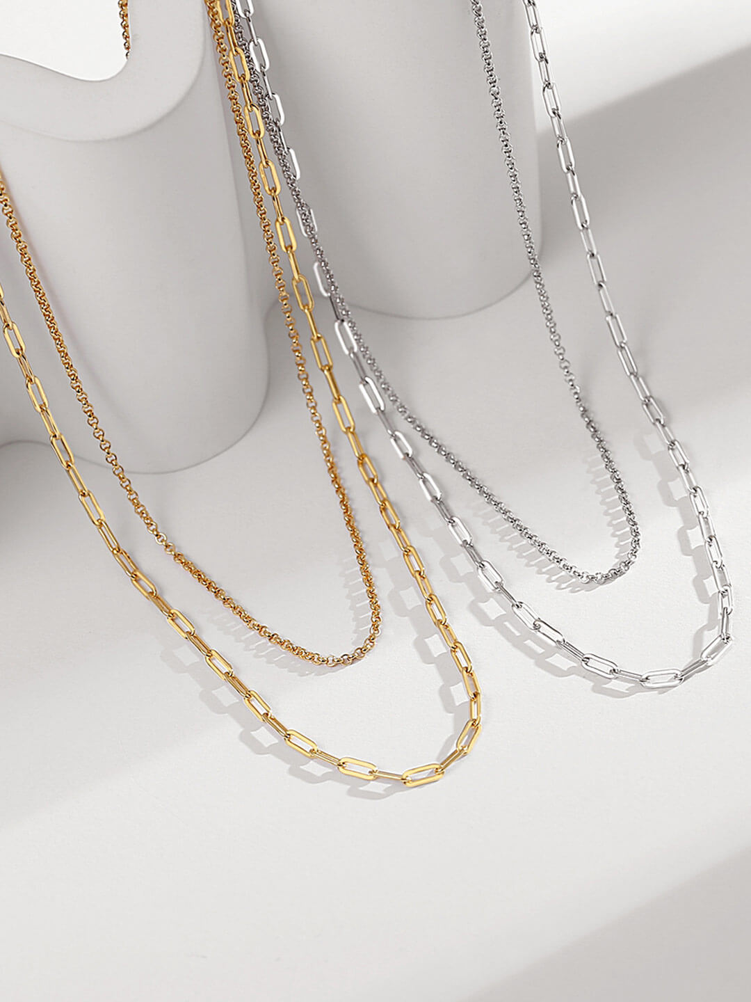 Lilyvot Jewelry Ophelia Double Layer Minimalist Choker Necklace Set_0