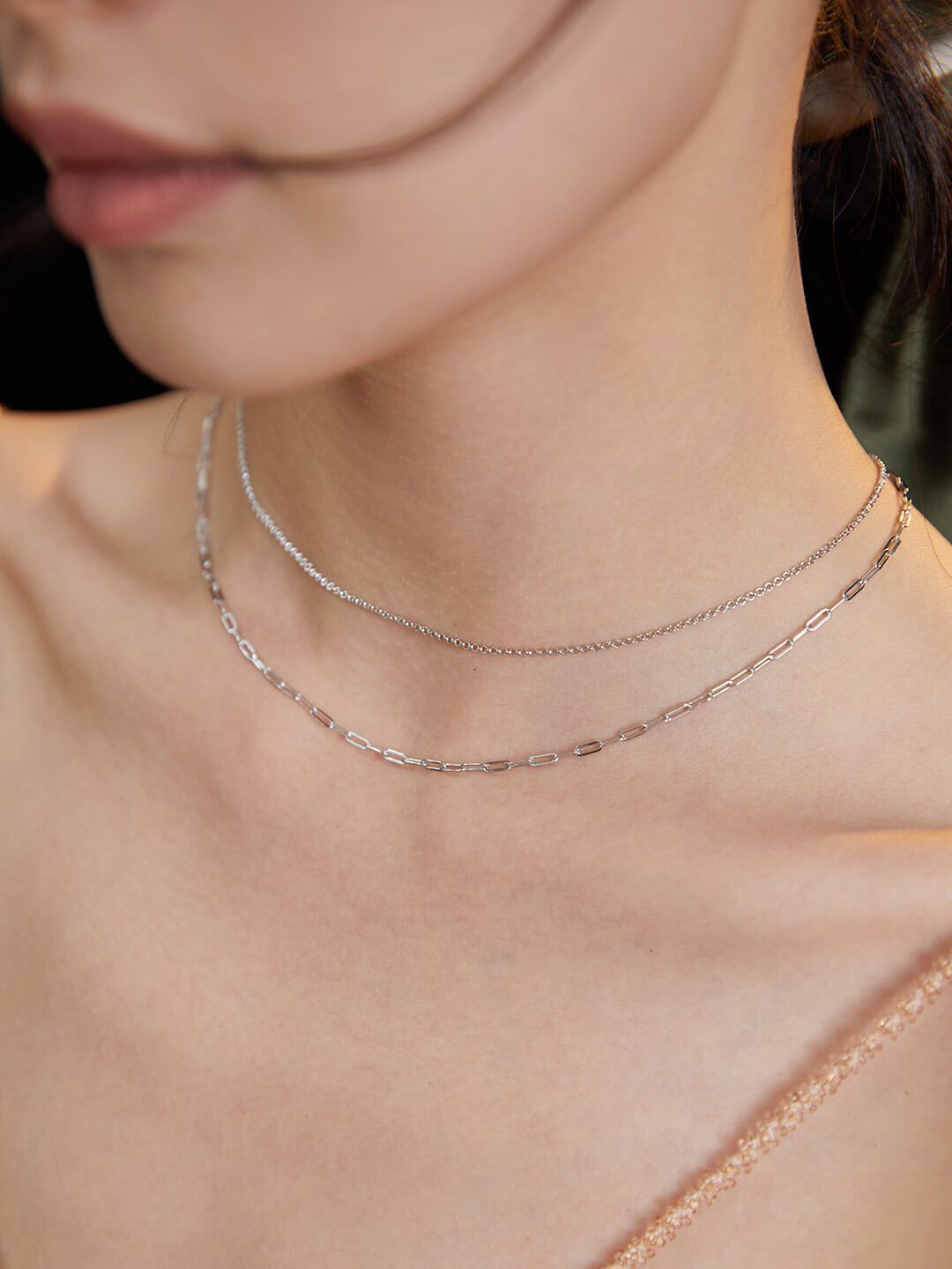 Lilyvot Jewelry Ophelia Double Layer Minimalist Choker Necklace Set_1
