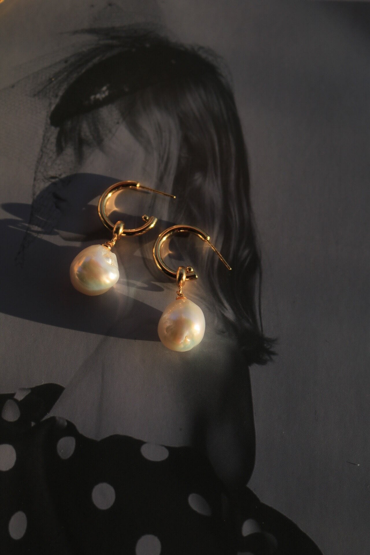 Lilyvot Jewelry Sadie Baroque Pearl Hoop Dangle Earrings_3