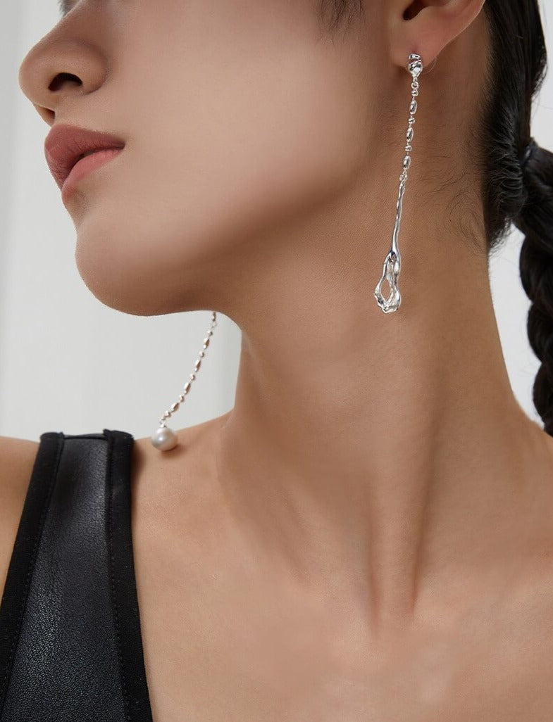 Lilyvot Jewelry Julie Asymmetric Drop Dangle Earrings_1